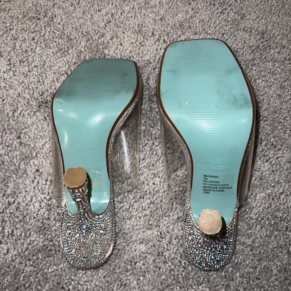 Betsey Johnson Shoes Betsey Johnson Banks Embellished Clear Strap